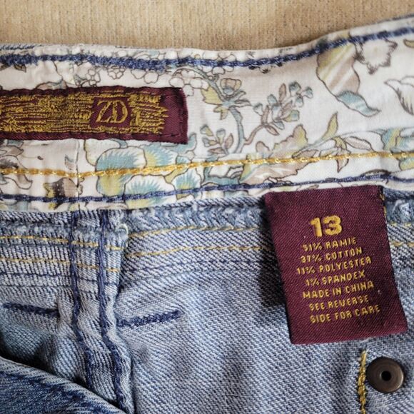 ZD Zana Di Blue Jeans Y2K Size 13 Silver Metallic Stitching Straight Leg 33x31 - Picture 8 of 11